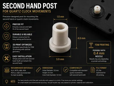 Second hand pinion | tap - for quartz watches