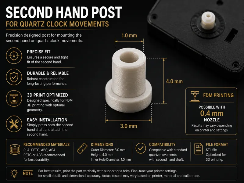 Second hand pinion | tap - for quartz watches