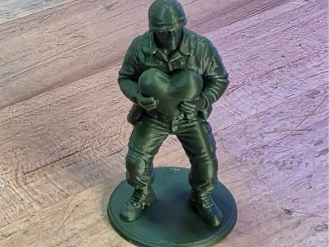 Green Toy Soldier Army Valentines Day Heart