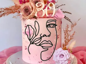 Topper Torta Lady Face Decorazione 