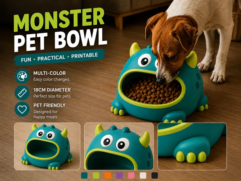 Monster Pet Bowl – Funny Dog & Cat Food Bowl