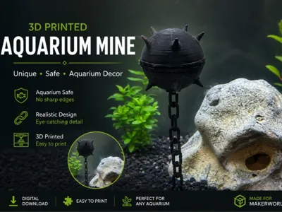 Aquarium Sea Mine – 3D Printed Aquarium Decoration