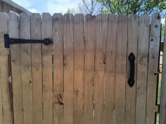 Rustic Wooden Gate Pull Handle - Forged Iron Style