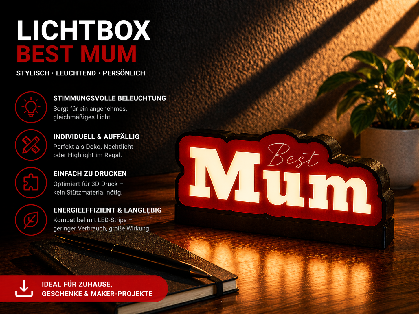Best Mum Lightbox – liebevolles Muttertagsgeschenk