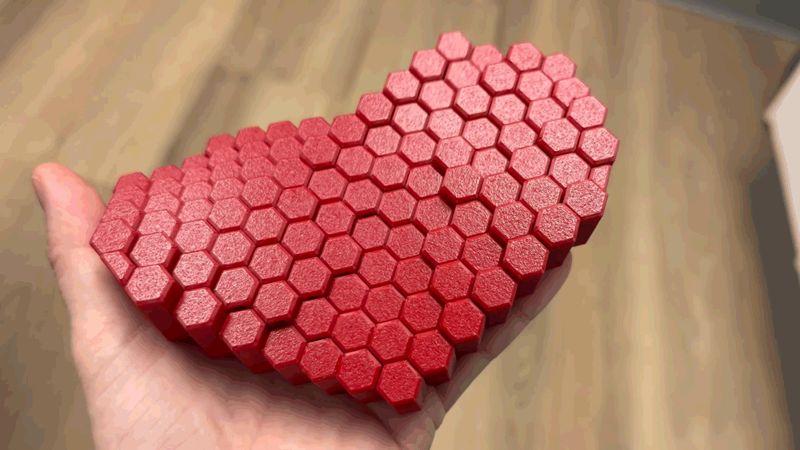 Large Heart Hex Fidget Valentines Day