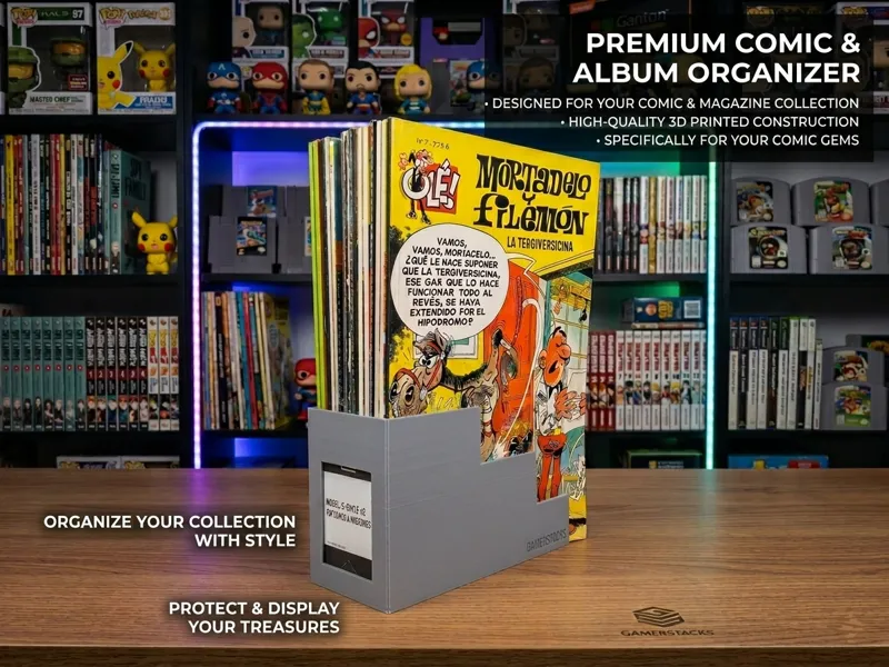 Soporte separador para comics y revistas