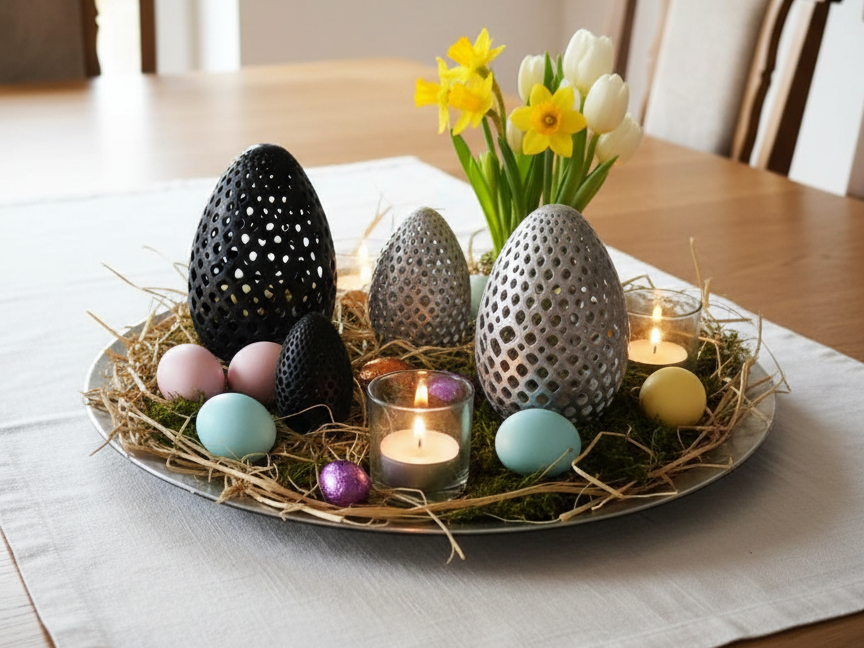 Netz-Osterei- Frühlingsdeko für jeden Tisch 