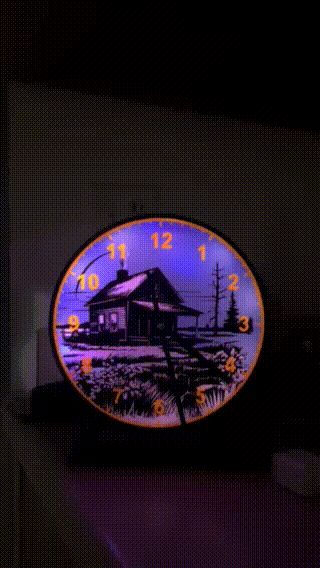 Cabin Silhouette Night Clock