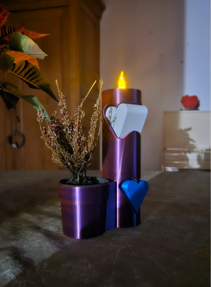 Vase and Christmas Candle Decoration