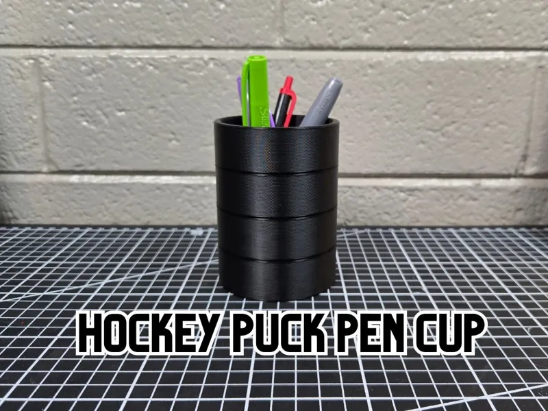 Hockey Puck Pen Cup