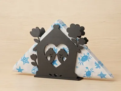 Adorable Lovebirds Birdhouse Napkin Holder