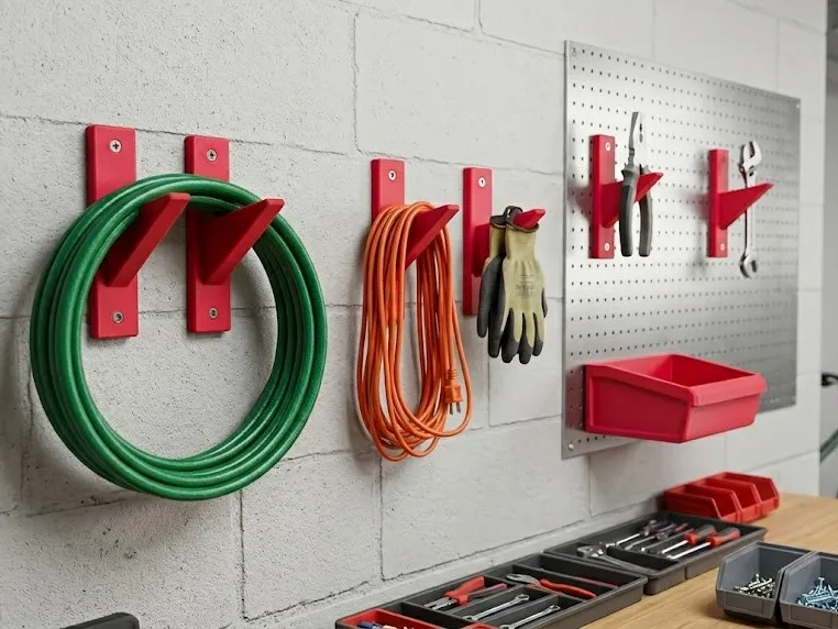 Heavy Duty Red Garage Wall Hook