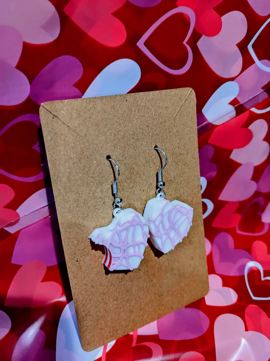 Little Debbie Valentine Heart Cake Earrings view 2
