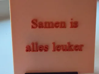 decoratieve tegel met tekst samen is alles leuker