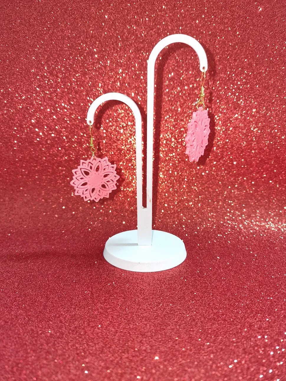RoseLight flower earrings view 3