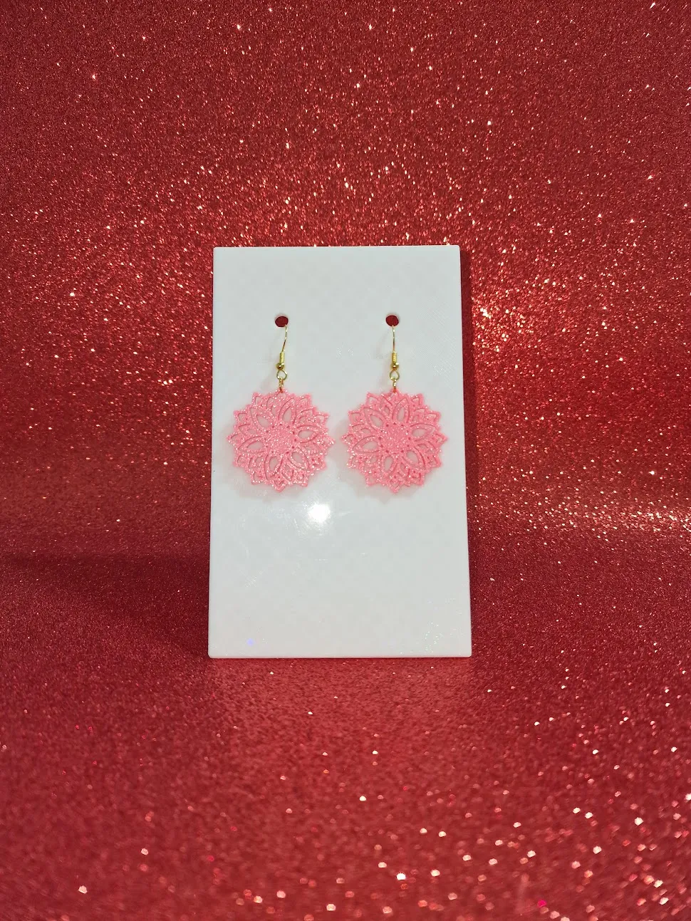 RoseLight flower earrings view 2