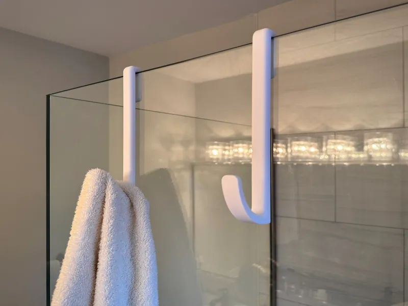 Modern Over Glass Towel Hook (9.25mm/9.5mm Glass)