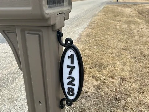 Mailbox Address Number Block - Oval