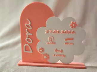 Personalized 3D-printed baby birth keepsake