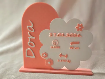 Personalized 3D-printed baby birth keepsake
