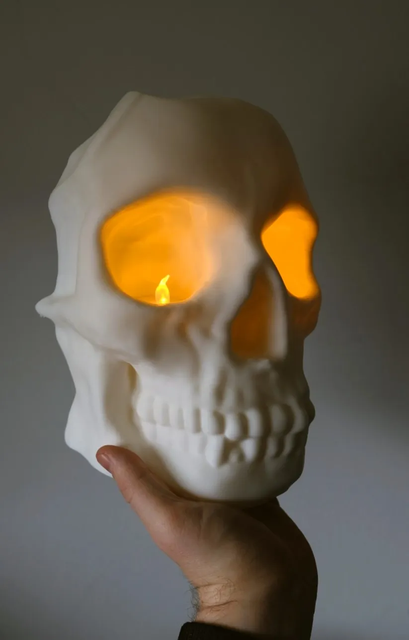 Bougeoir Mural En Forme De Crâne En Résine Robuste Avec Crochet De Suspension Pour Décoration De