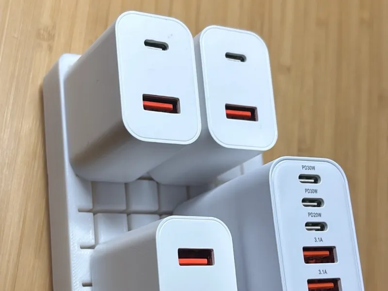IEC Plug type A storage gridfinity 1x3 & 2x3