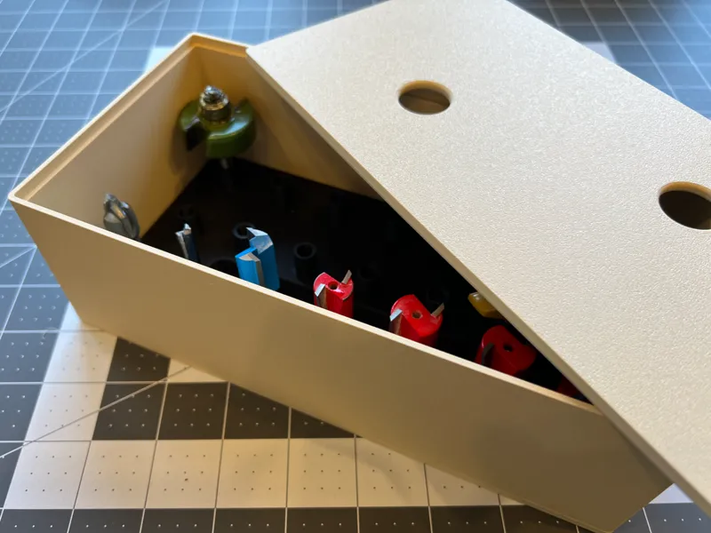 Box With Lid for Router Bit Holder