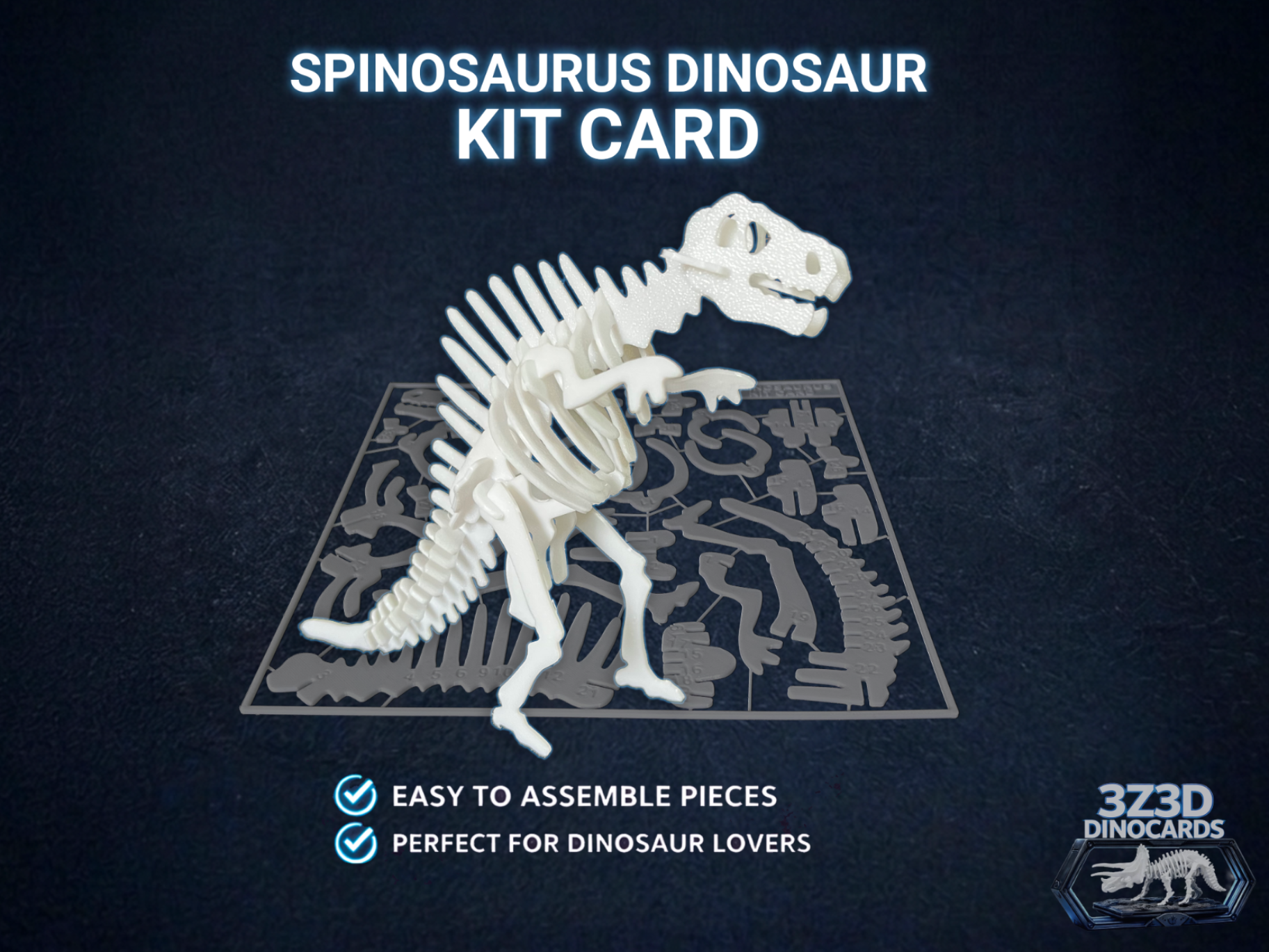 Spinosaurus Dinosaur Kit Card - DinoCards - 3D printed Puzzles, in stock in India
