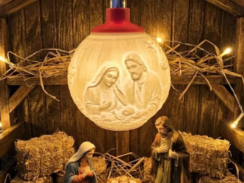 Nativity Lithophane Ornament LED LightUp Christmas