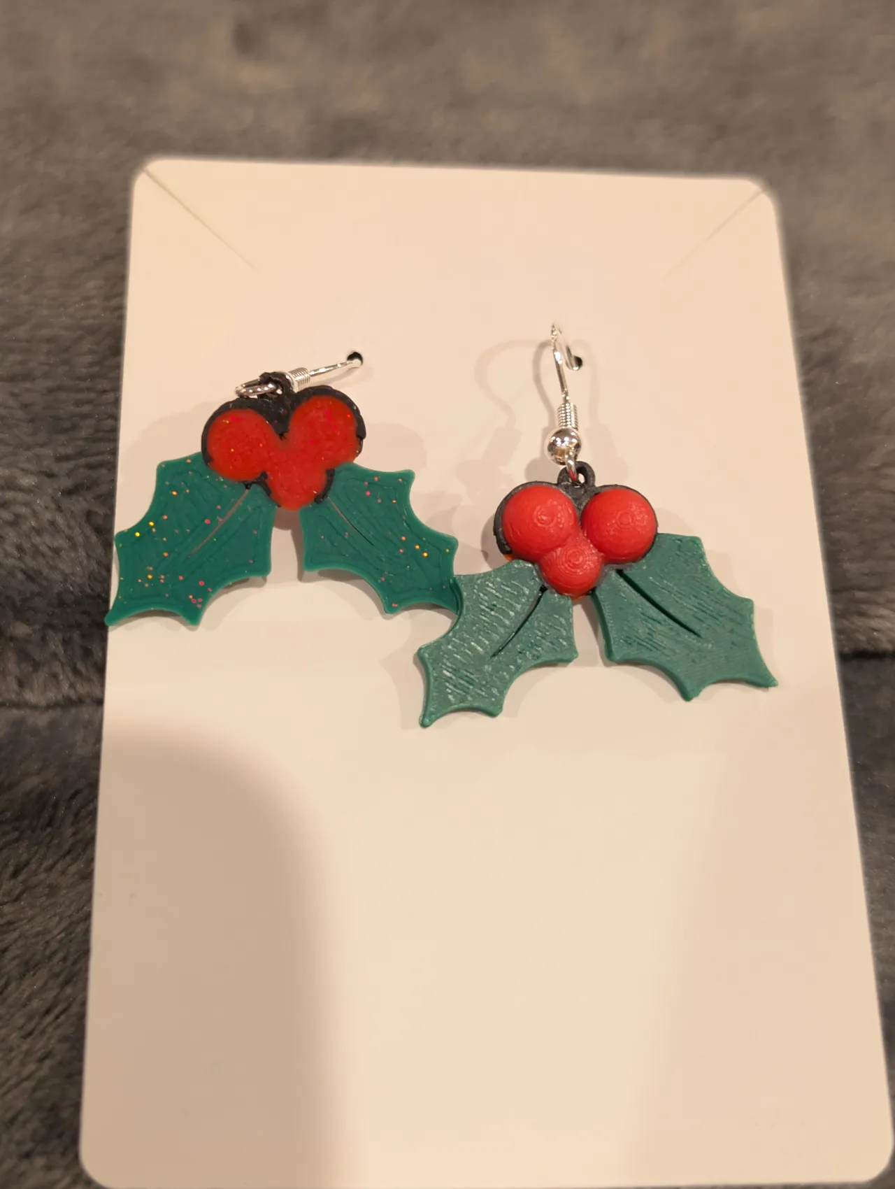 Christmas Holly Earrings view 2