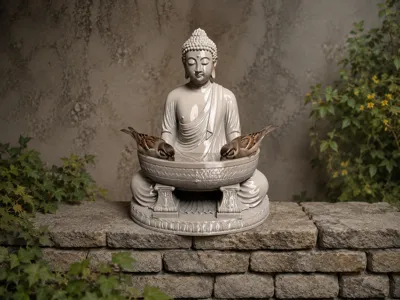 Zen Buddha Bird / Insect Drinking Bowl, Storage Dish