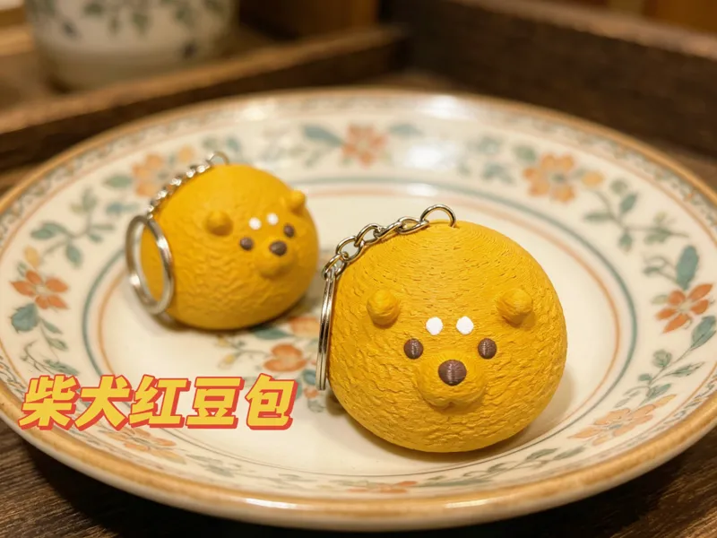 柴犬红豆面包挂件