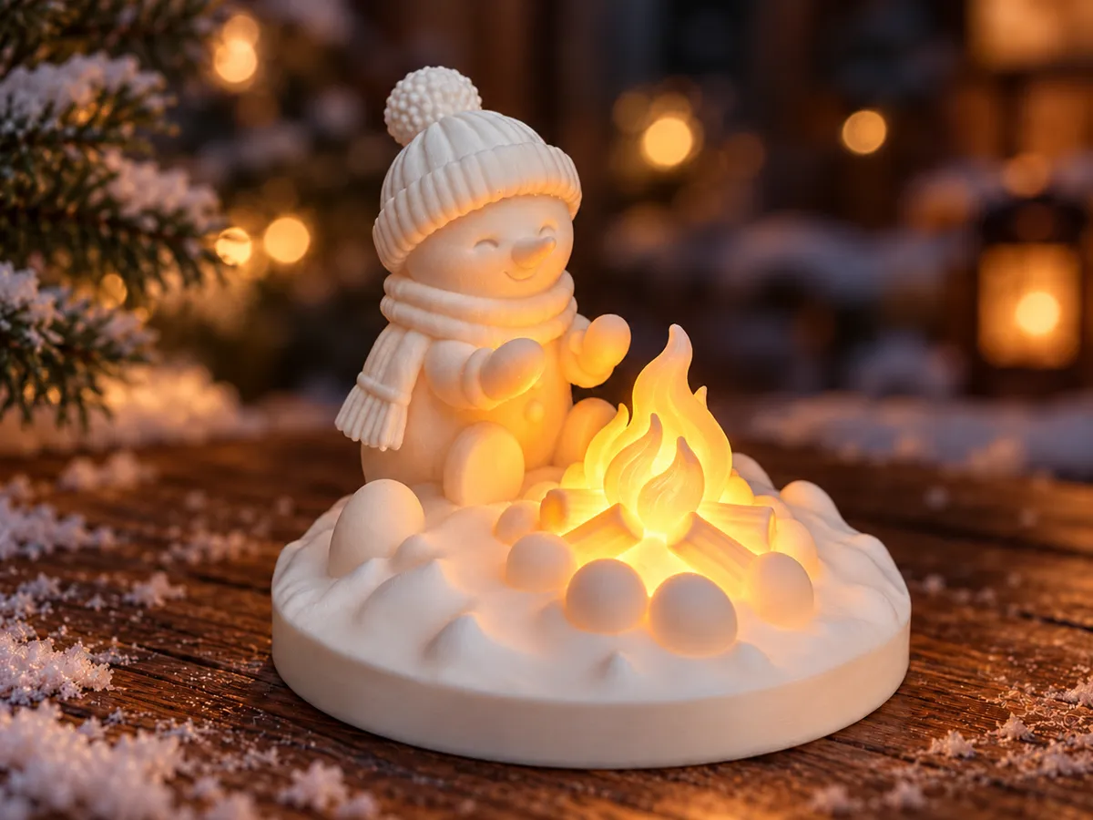 Scarf Model Working (S)nowbody Tell Him! – Snowman by the Campfire - Free 3D Print Model ...