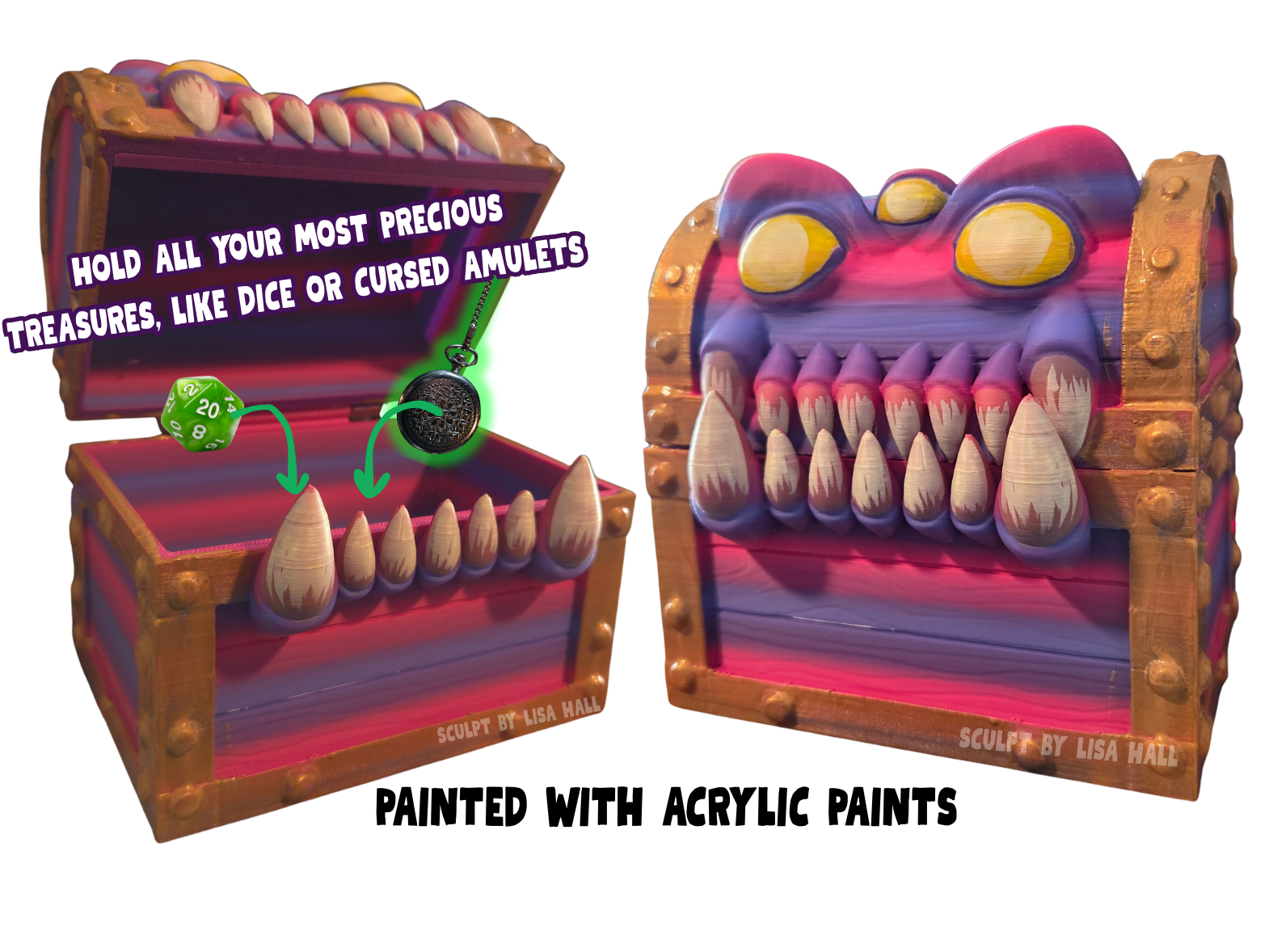 Mimic Chest with Hinge - Perfect for Dice! 