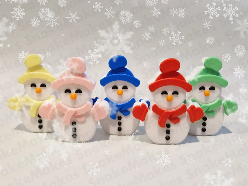 Cute Happy Snowman (Articulated) - Free 3D Print Model - MakerWorld