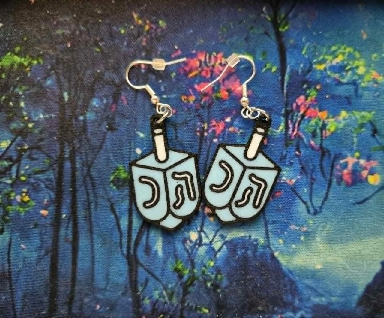 Dreidel Earrings view 2