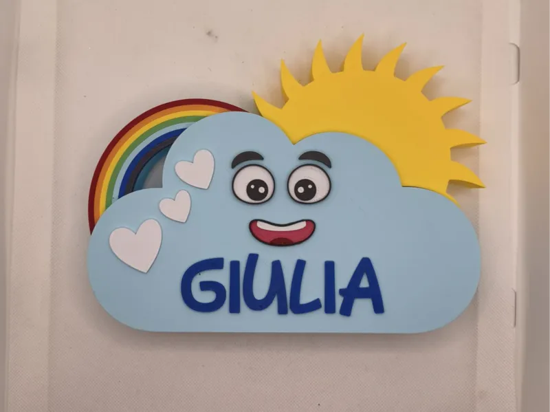 Nuvola con Nome Personalizzabile, Sole, Arcobaleno