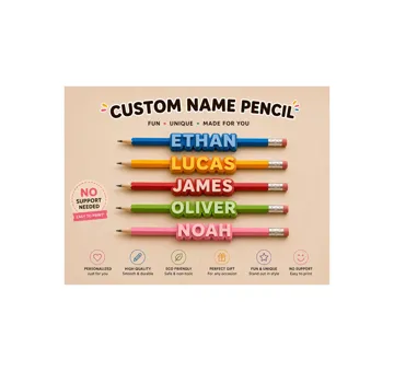Letrero o emblema decorativo: Parametric Personalized Threadable Names – Pencil — vista de referencia 4