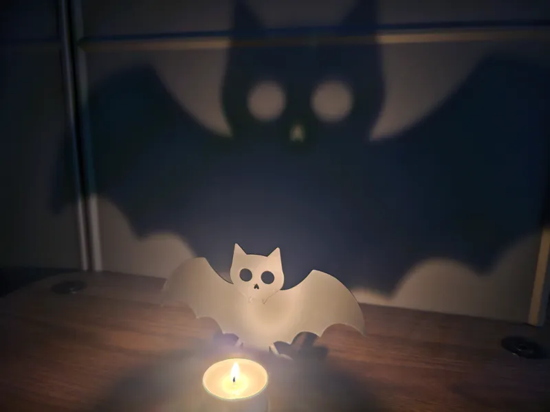 Spooky Bat Shadow Caster Tea Light Holder