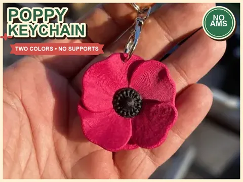 Soporte: Portachiavi Papavero 3D | Fiore a Due Colori — referencia de MakerWorld