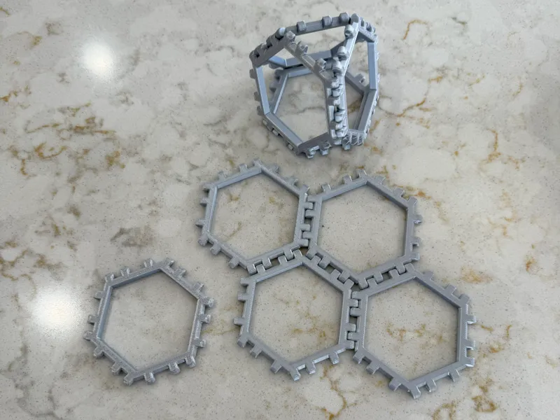 Geometric Building Set - Snap-Together Hexagons