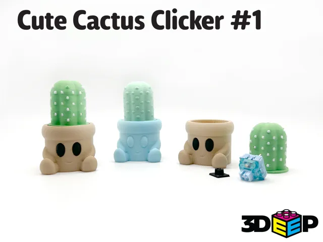 Cute Cactus Succulent Keyboard Clicker No Supports