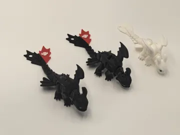 Modelo para impresión 3D: 驯龙高手系列,夜煞无牙仔挂饰,可爱飞龙,无需支撑MINI可打 — vista de referencia 4