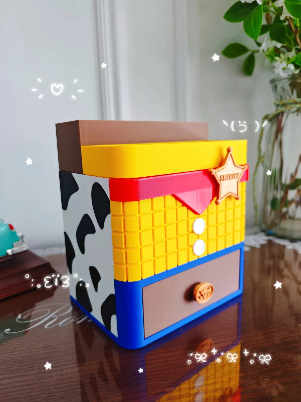 Multi-layer combination toy cartoon storage box, desktop cartoon ...