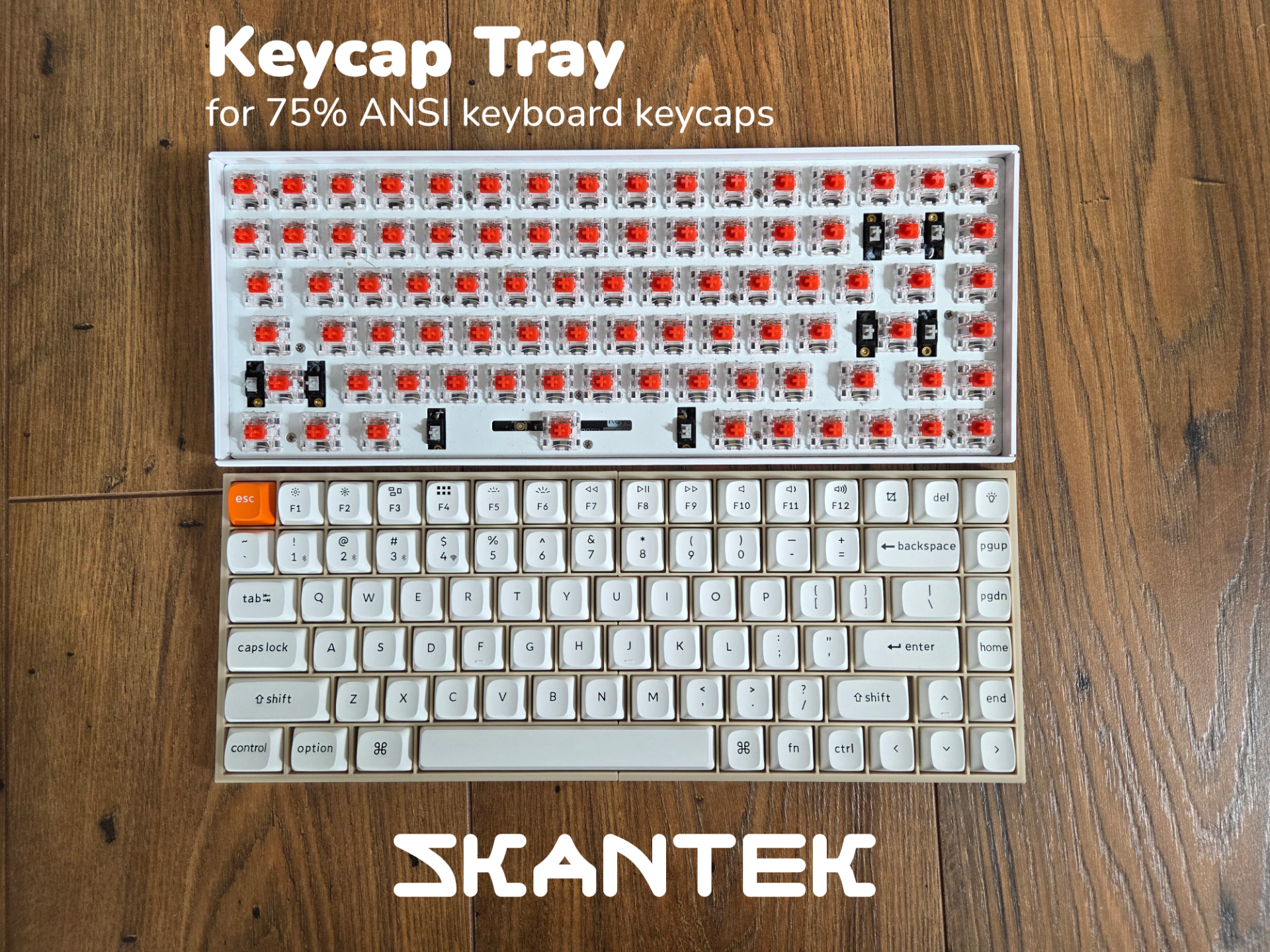 Keycap tray for 75% ANSI keyboard keycaps