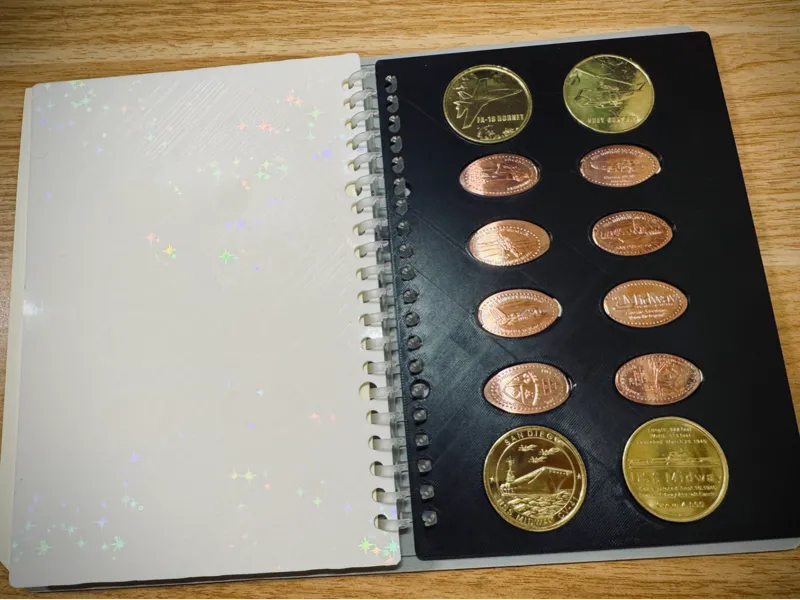 A5 binder challenge coin/pressed penny collector