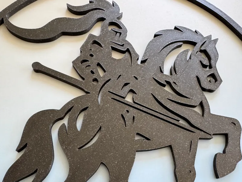 Cadre Chevalier en armure sur son cheval