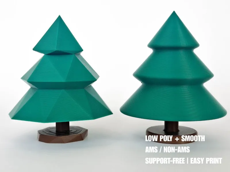 Christmas Tree Duo - Low Poly & Smooth Trees