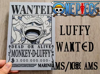 Luffy One Piece Wanted Poster Hueforge 3 Colors