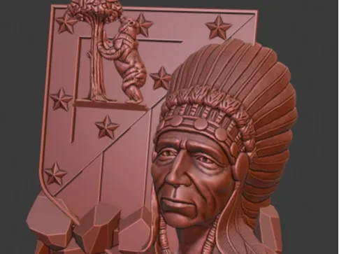 Figura de Indio atlético de Madrid con escudo